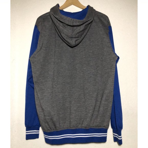Roomy Letterman Stripe Hoodie (Gray/Blue) - Picture 4 of 5